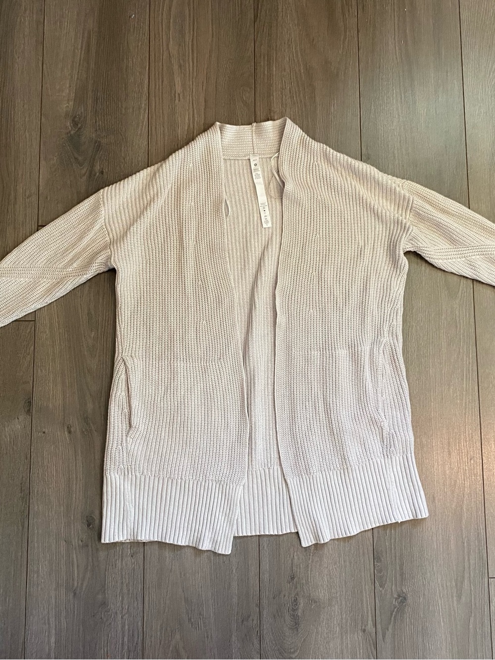 lululemon athletica Light Cream Open-Front Knit Cardigan, Size XS/S